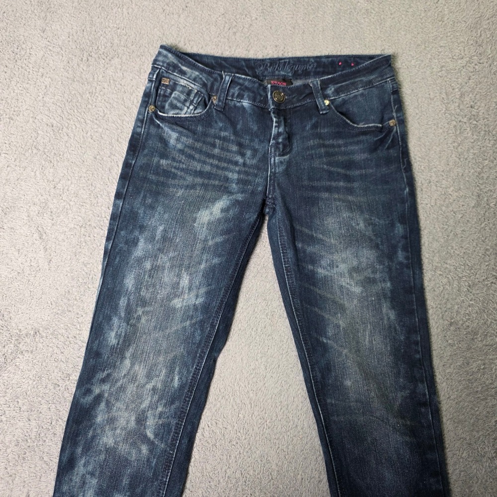 Bubblegum Juniors Size 5/6 Skinny Jeans Dark Blue Acid Wash Low Rise Distressed